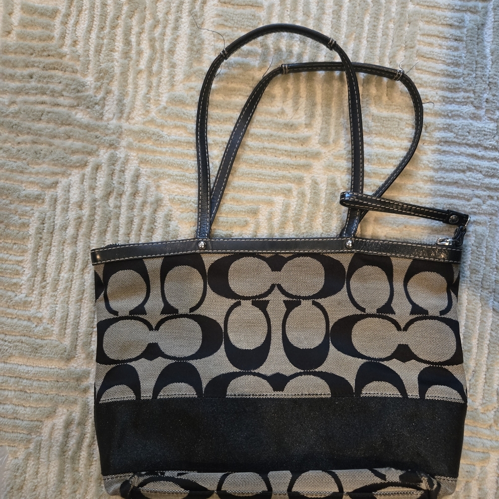 Coach Black and Tan Shoulder Bag